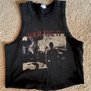 Black Graphic Tank Top